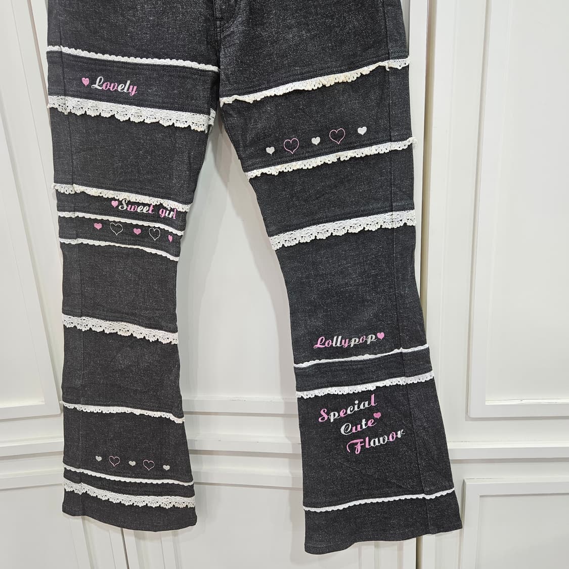 하트포켓 레이스 데님 팬츠 상품이미지5