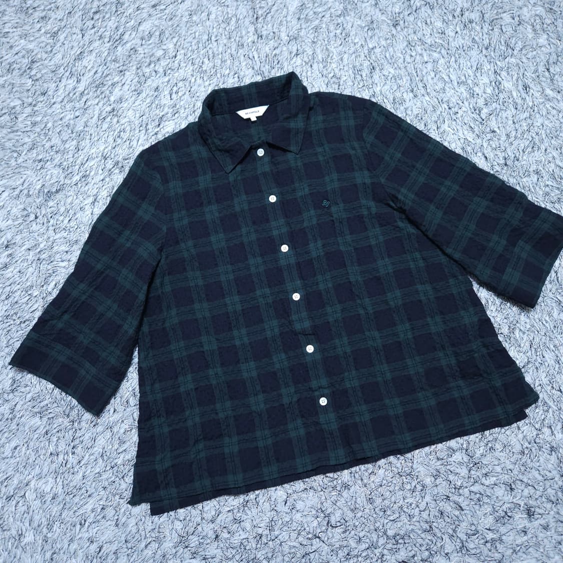 빈폴) L 여자 7부반팔 크롭셔츠 체크남방 / 왕눈이샵 상품이미지2