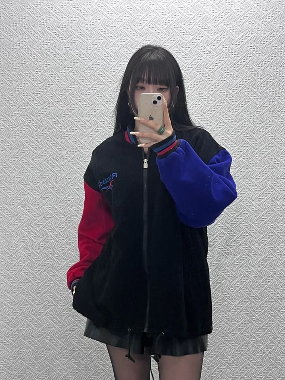 리복 90's 벡터 로고 트라이컬러 바시티 자켓 110 C10020 상품이미지1