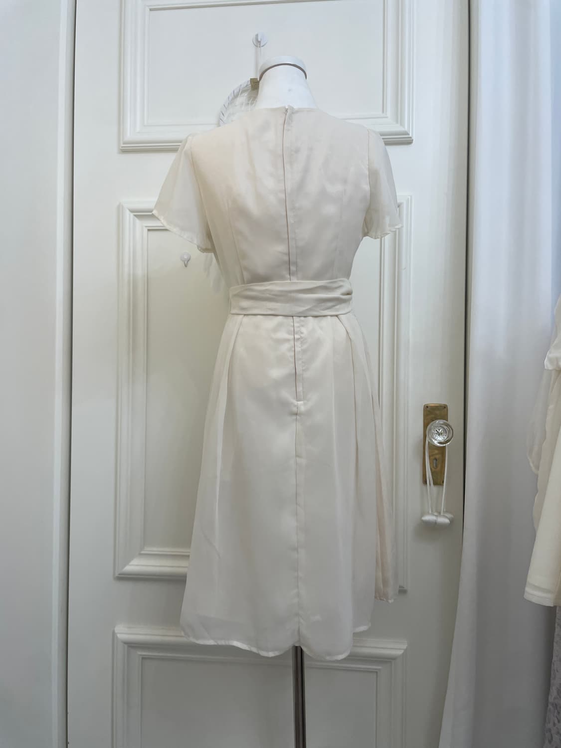 cream beige belt point chiffon opc 상품이미지3
