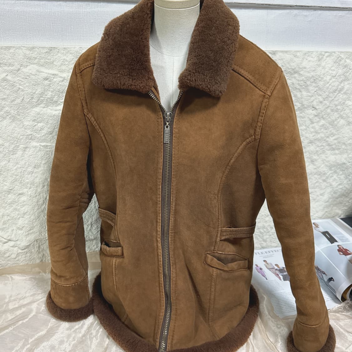 빈티지 양가죽 메리노 양털 무스탕 상품이미지1