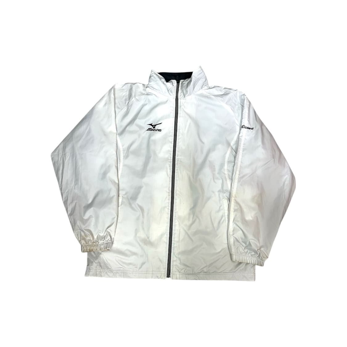 미즈노 화이트 오버핏 올드스쿨 바람막이 트랙 자켓 M 상품이미지5