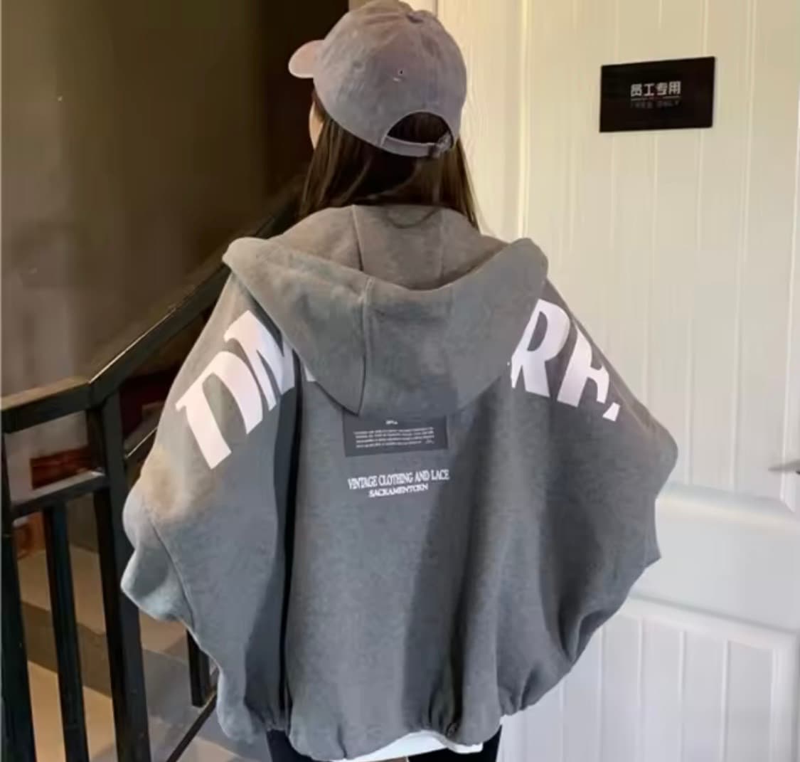 오버핏 그레이 약기모 후드집업 미착용 새제품 상품이미지3