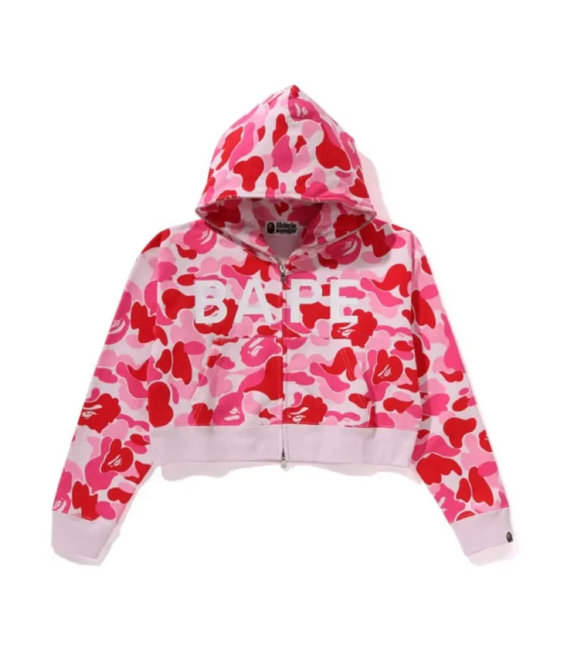 베이프 크롭 후드집업 핑크M 상품이미지1