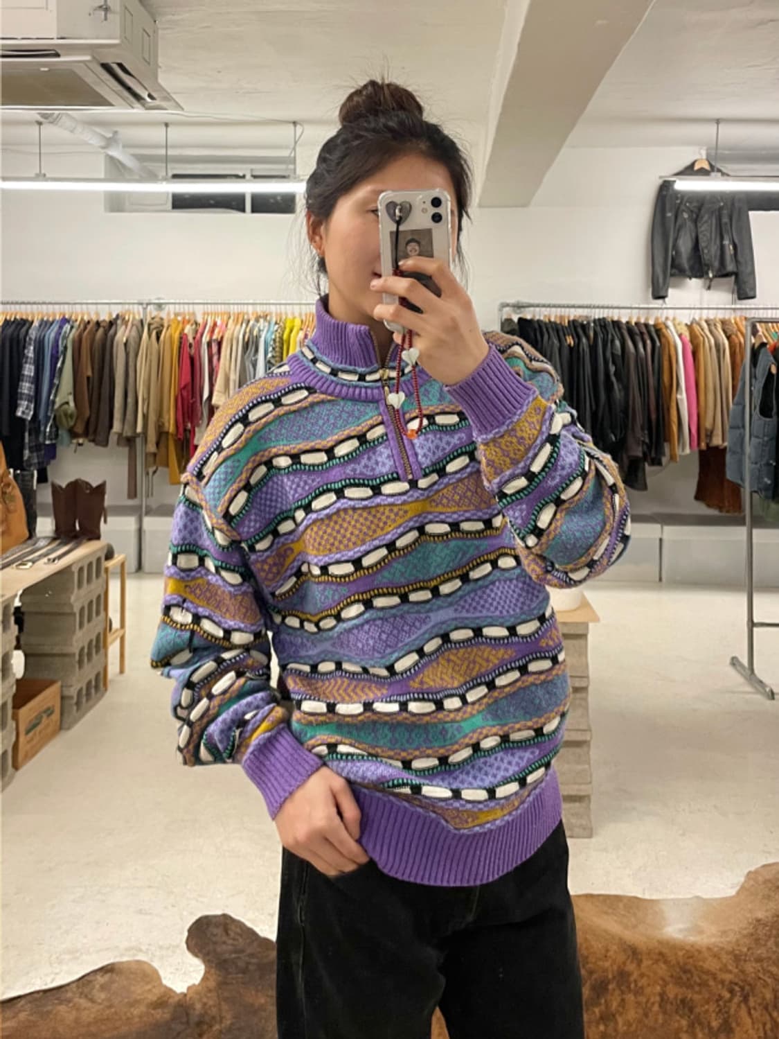 90's DESCENTE cable knit 90년대 데상트 케이블 니트 상품이미지1