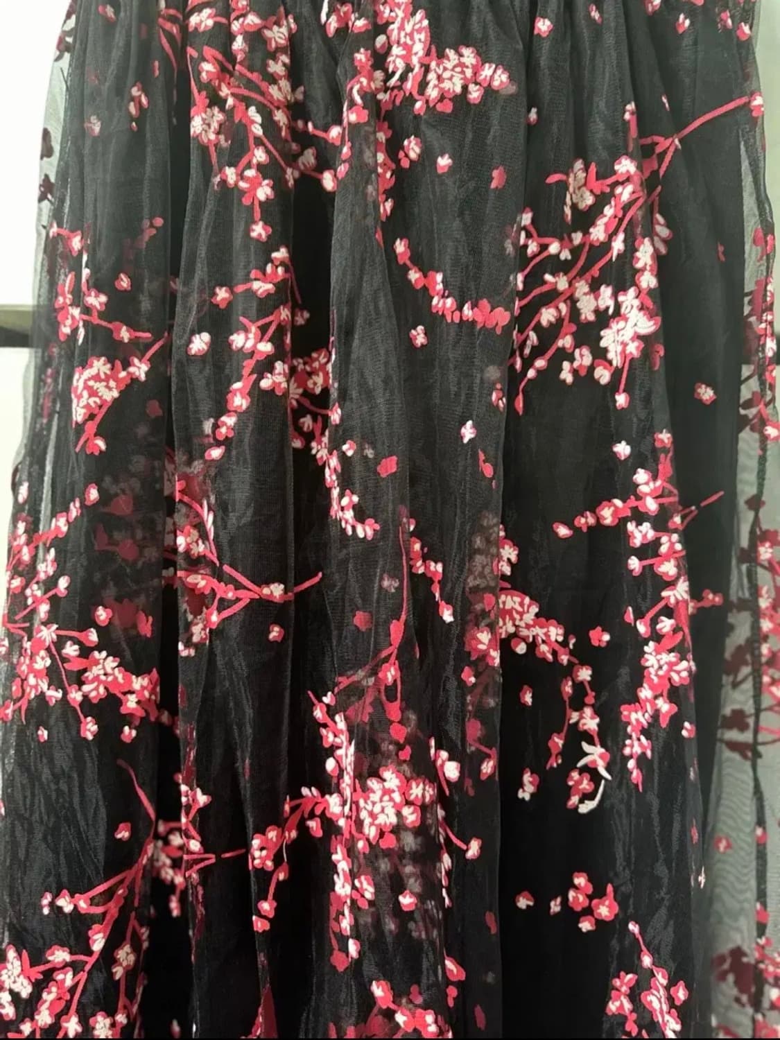 블랙 레이스 플라워 롱 원피스 상품이미지3