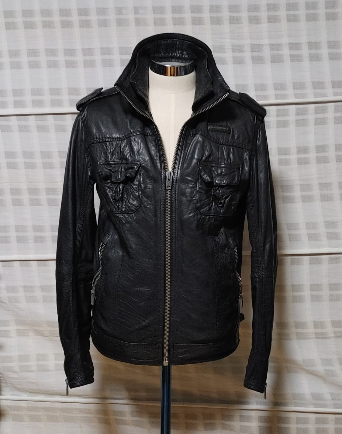(100% 가죽) 슈퍼드라이 베컴 가죽 자켓 S (95~100) 상품이미지4