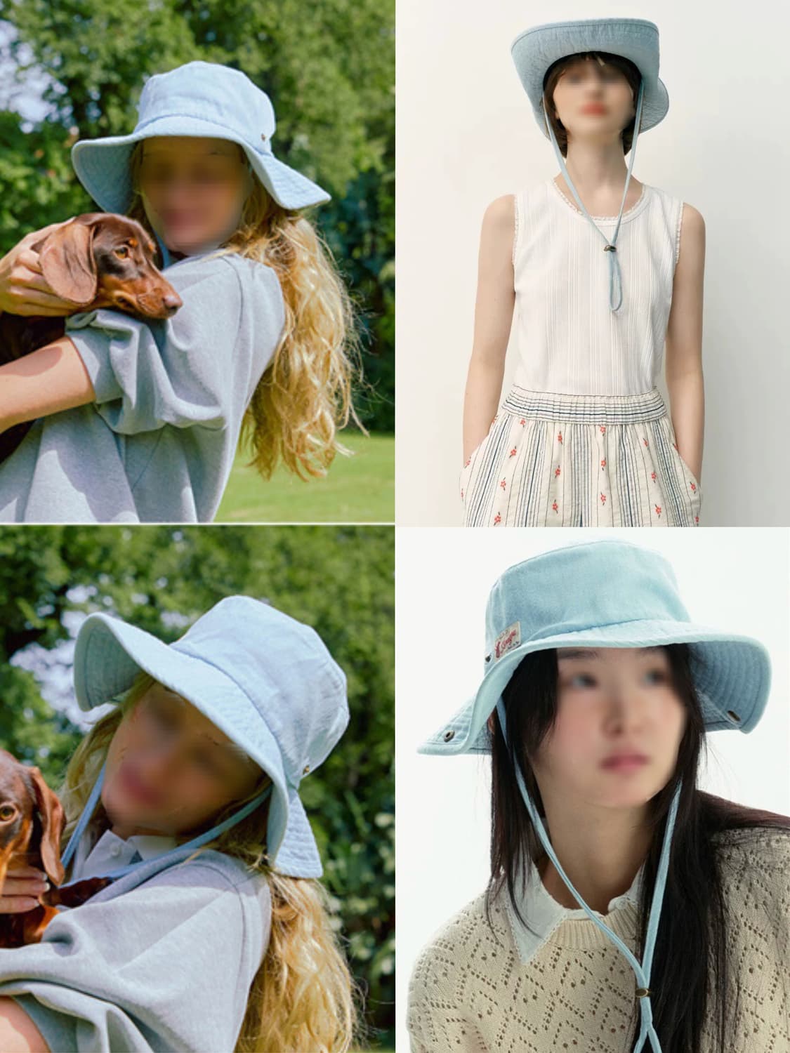 라이트블루 앤유 버킷햇 벙거지모자  상품이미지2