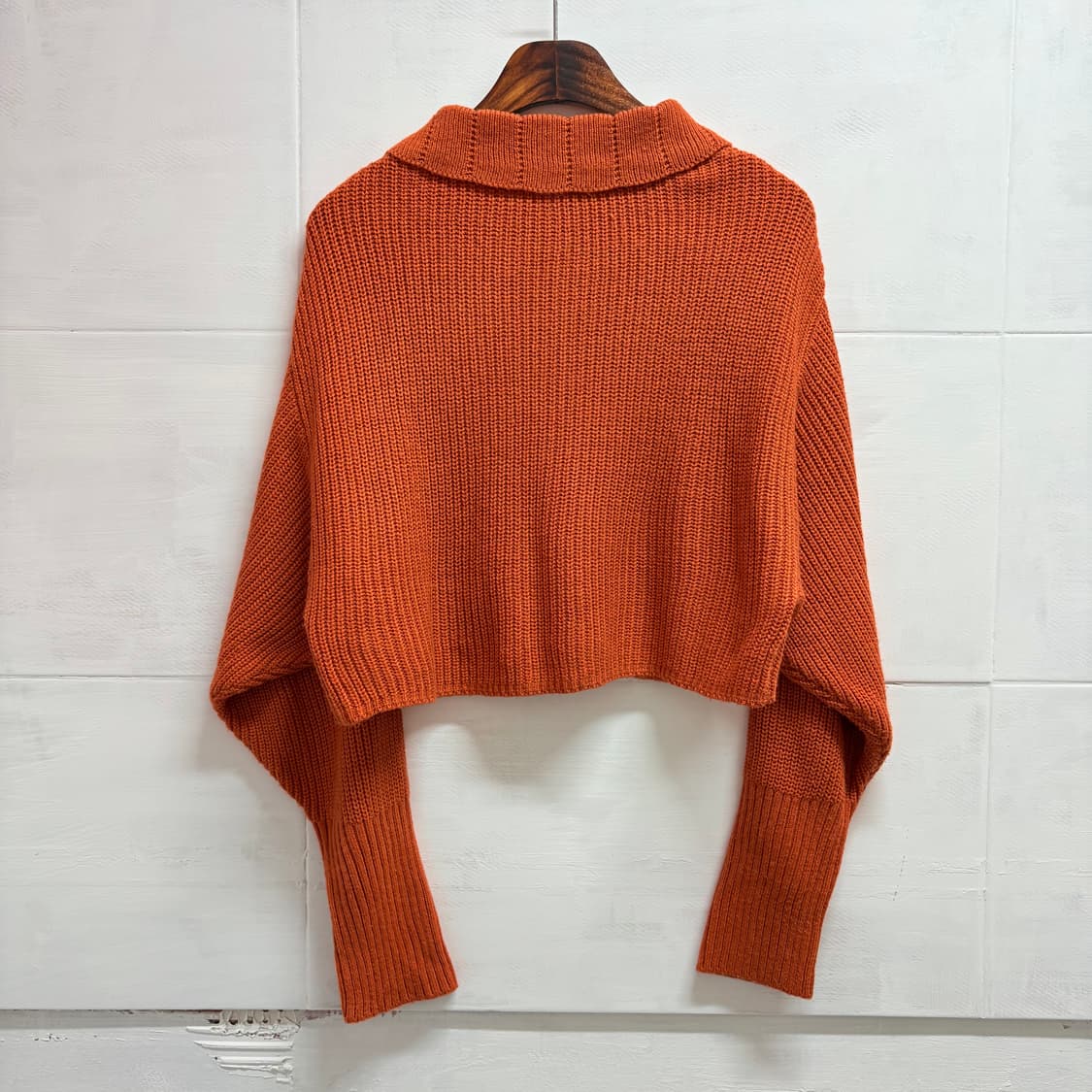 오렌지 크롭 네트 벌룬 가디건  상품이미지5