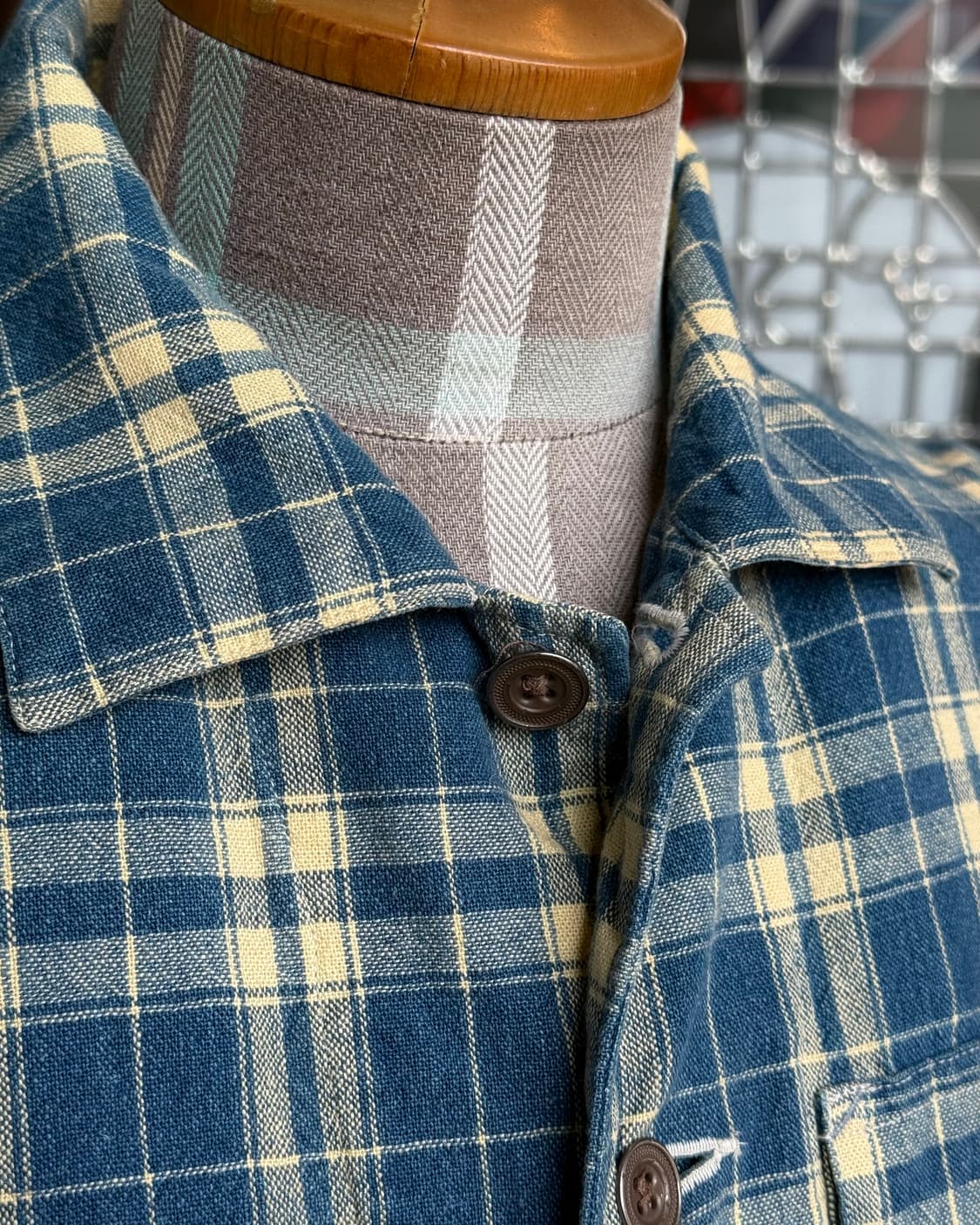 R.R.L 우먼스 플래드 인디고 코튼-린넨 자켓 인디고/크림 3 상품이미지9