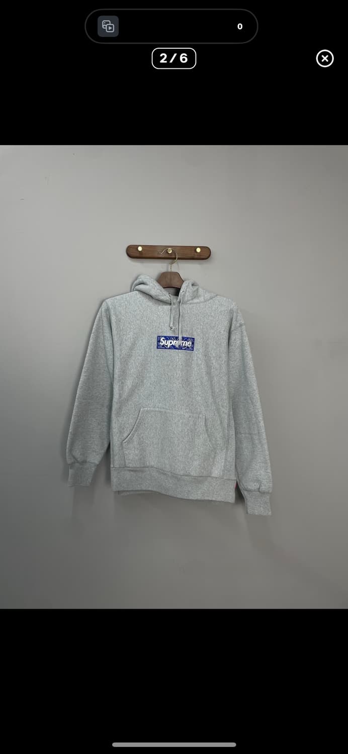 슈프림 반다나 박스로고 헤더 그레이 후드티 A3232 상품이미지2