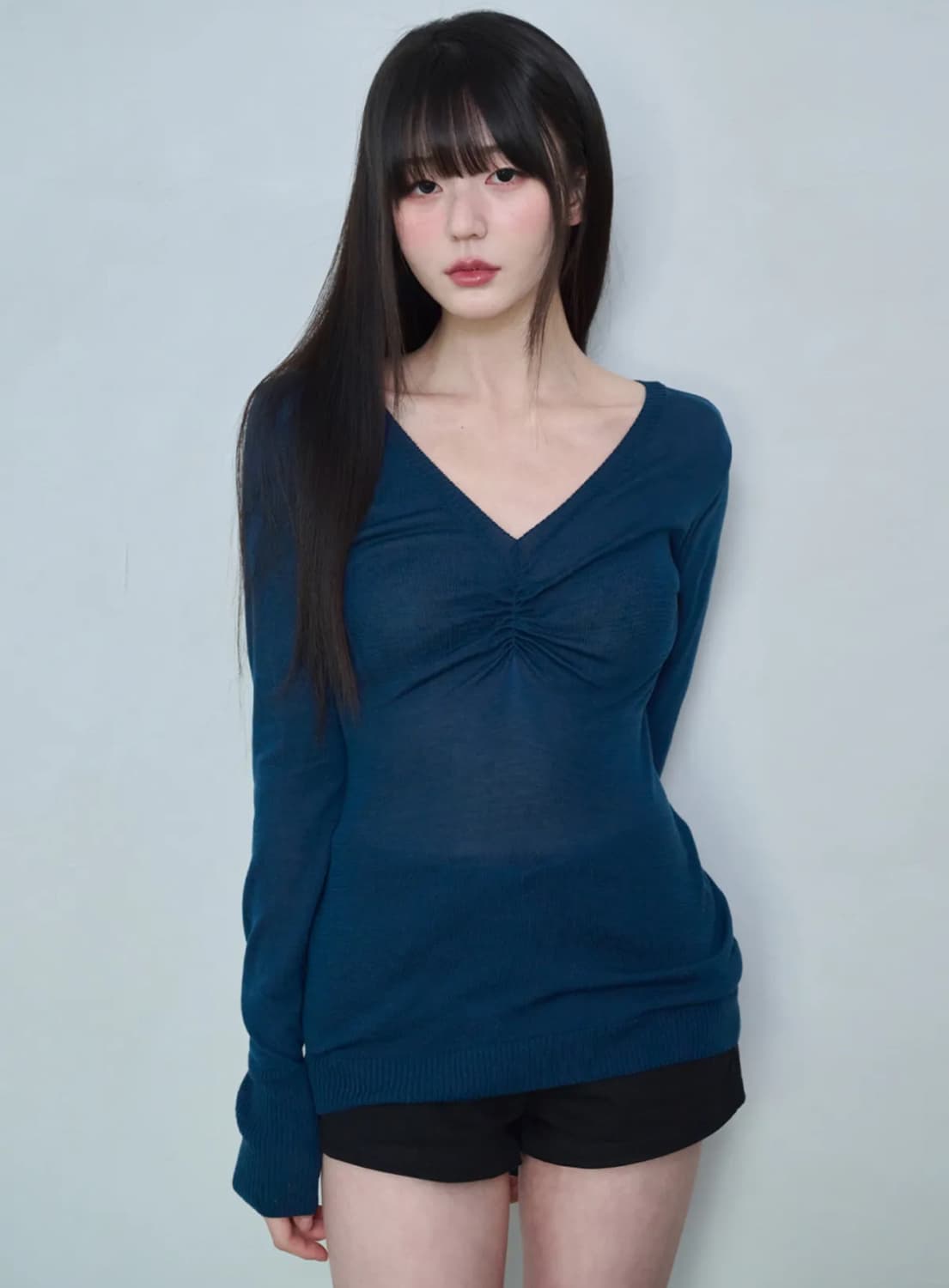 레이즈미야 아이리 셔링 니트 [PETROL BLUE] S 상품이미지2