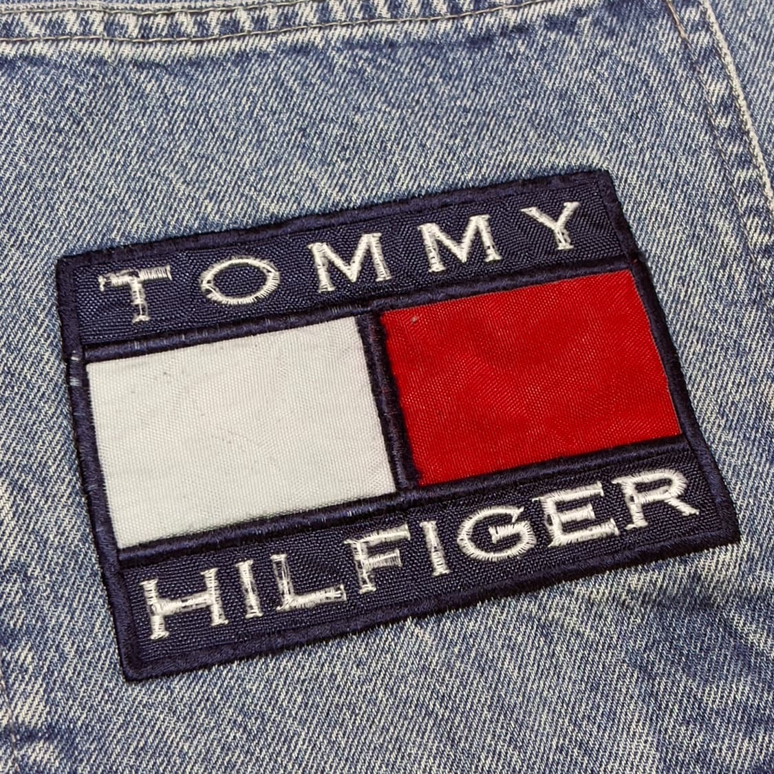 90s 타미힐피거 빅패치 카펜터 데님 쇼츠 상품이미지5
