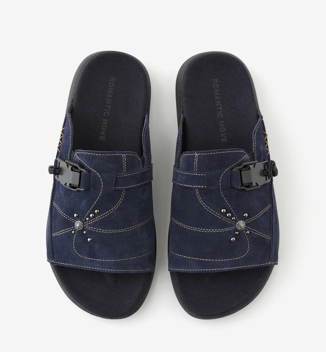 새상품(280)로맨틱무브 아웃로우 슬라이드 네이비 스웨이드 상품이미지3