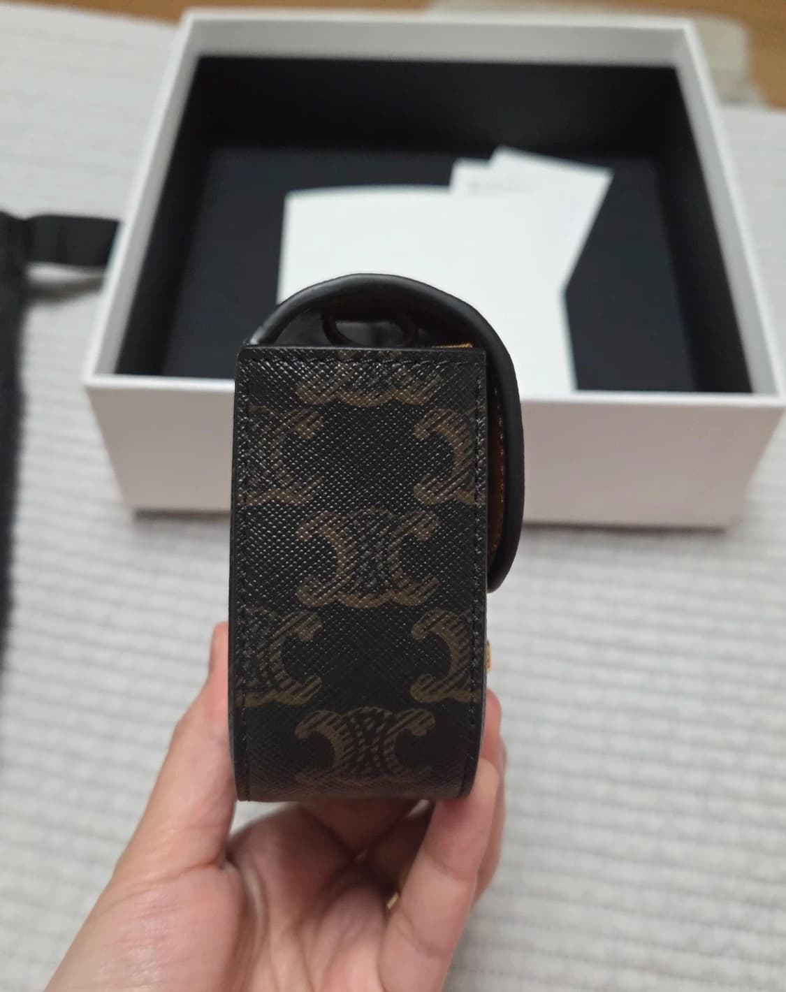 (정품)셀린느 미니 클로드백 트리옹프 캔버스 카프스킨 상품이미지6