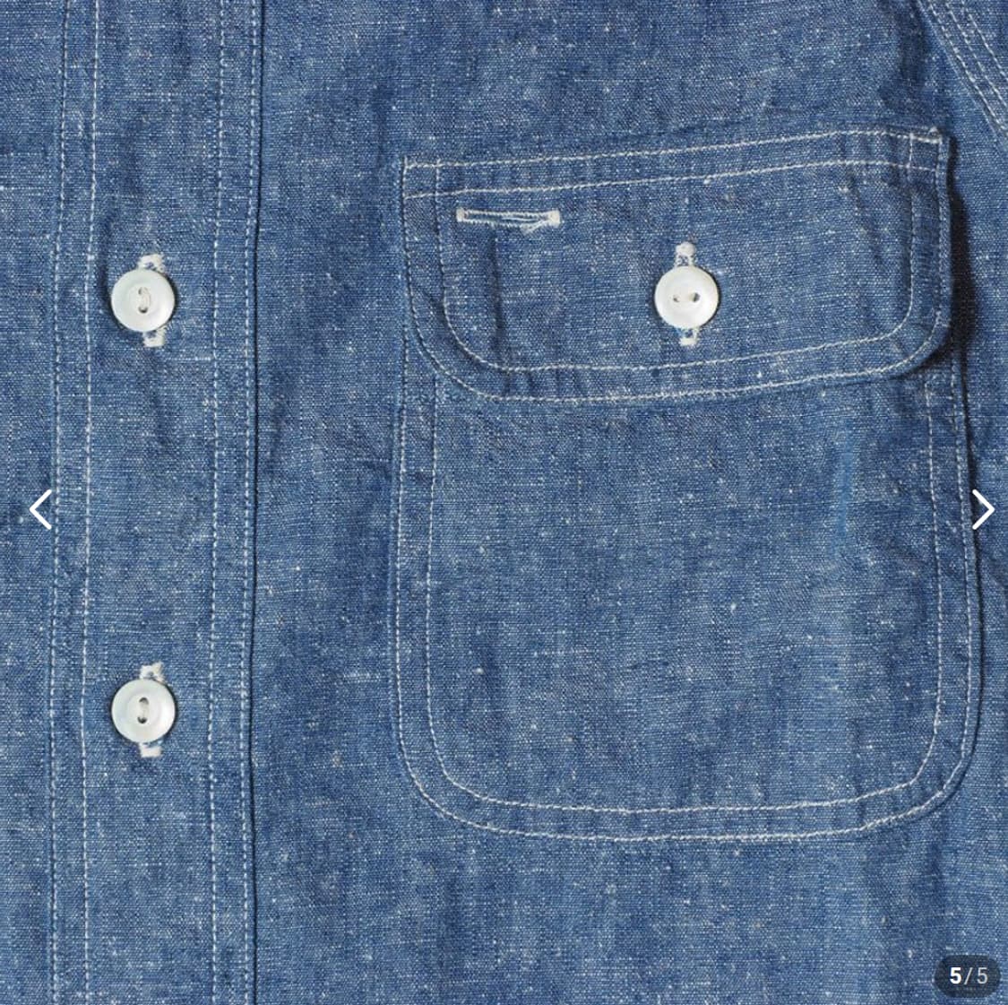 웨어하우스 Lot 3040 빈티지 트리플 스티치 샴브레이 셔츠 L(40) 상품이미지6