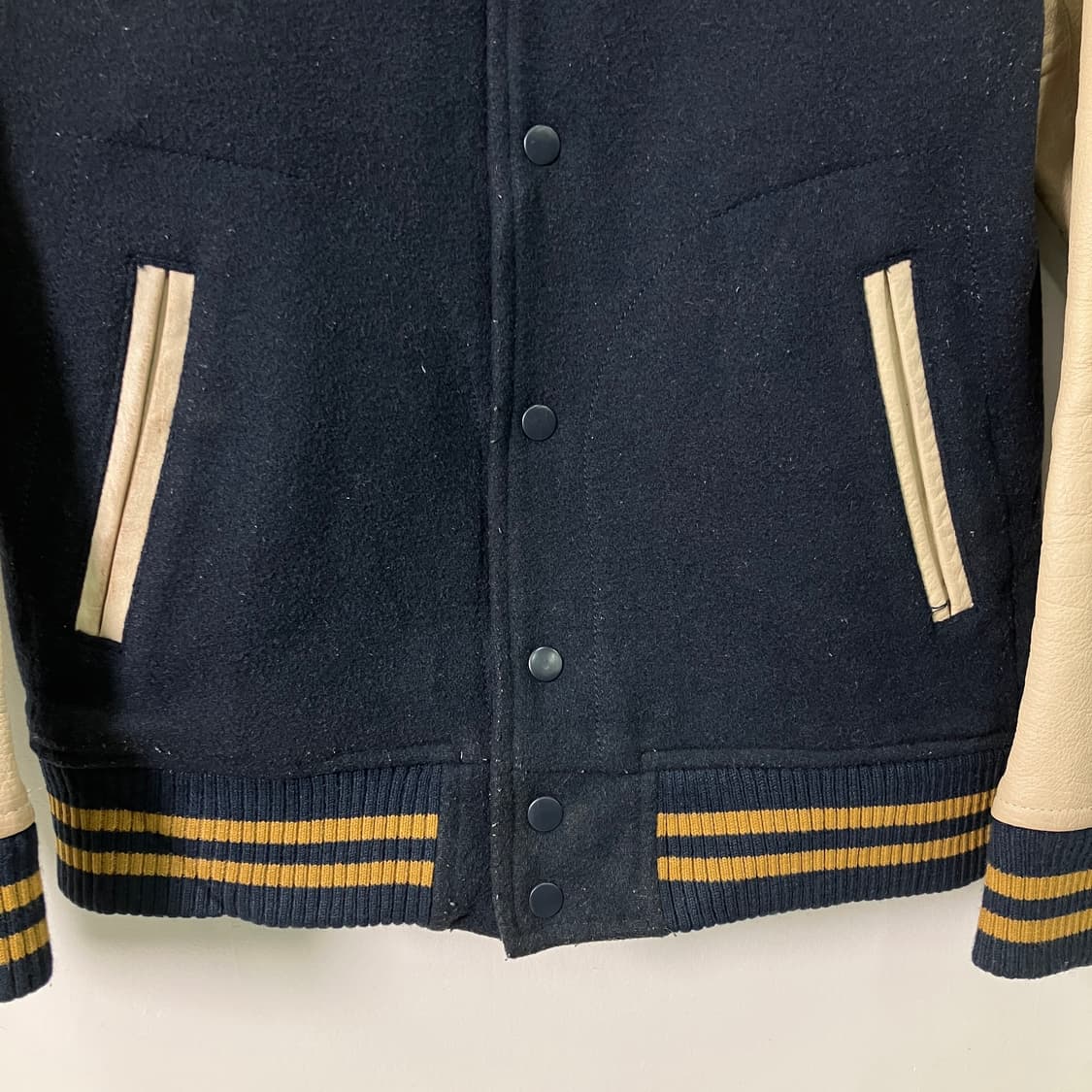 Beams 빔즈 레더패치 바시티 자켓 M 상품이미지5