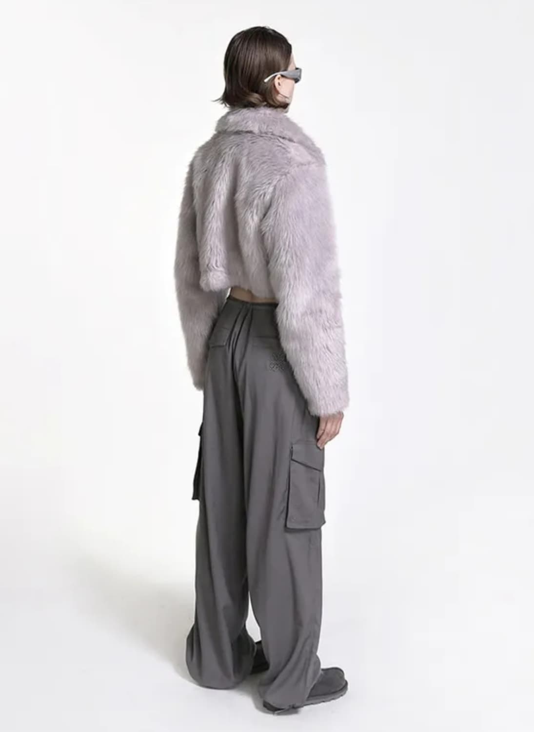 [xs] 배드블러드 미니멀 로고 울 개버딘 카고 팬츠 트라우져 상품이미지3