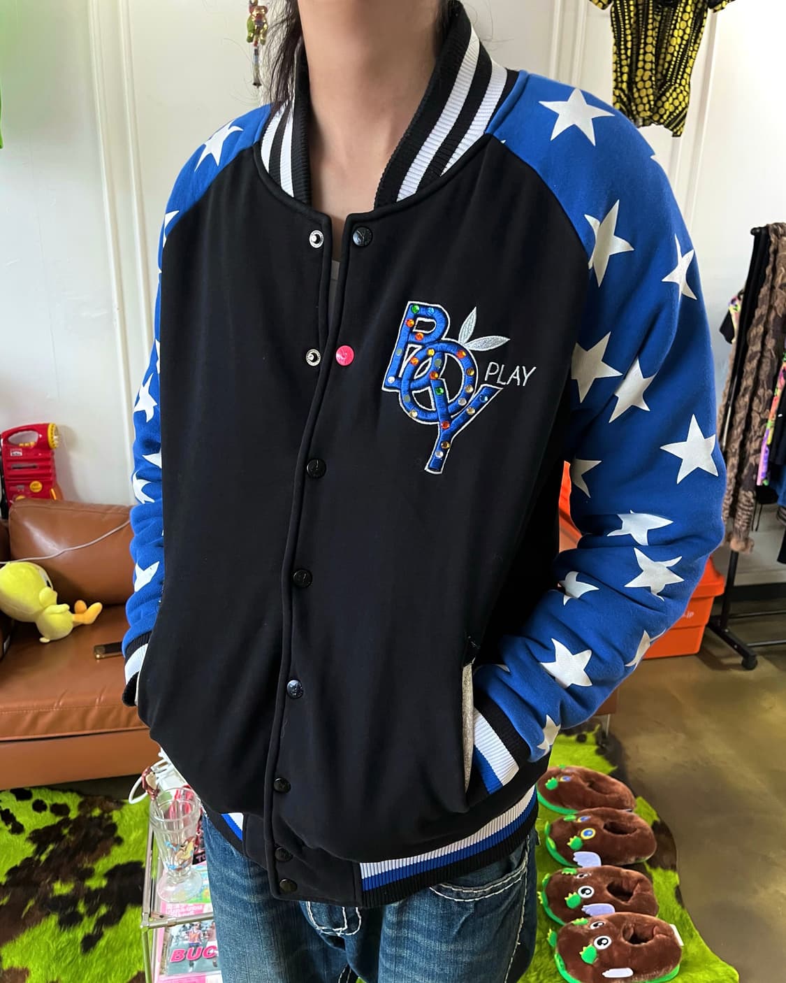 Old PLAYBOY Star Sleeve Cotton Varsity 상품이미지2