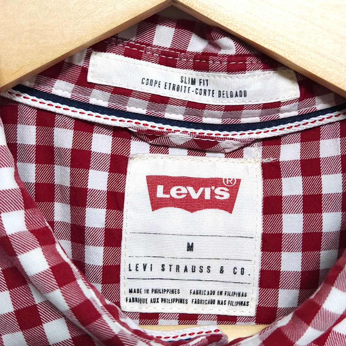 95~100)LEVIS 리바이스 슬림핏 웨스턴셔츠 체크 긴팔 상품이미지9