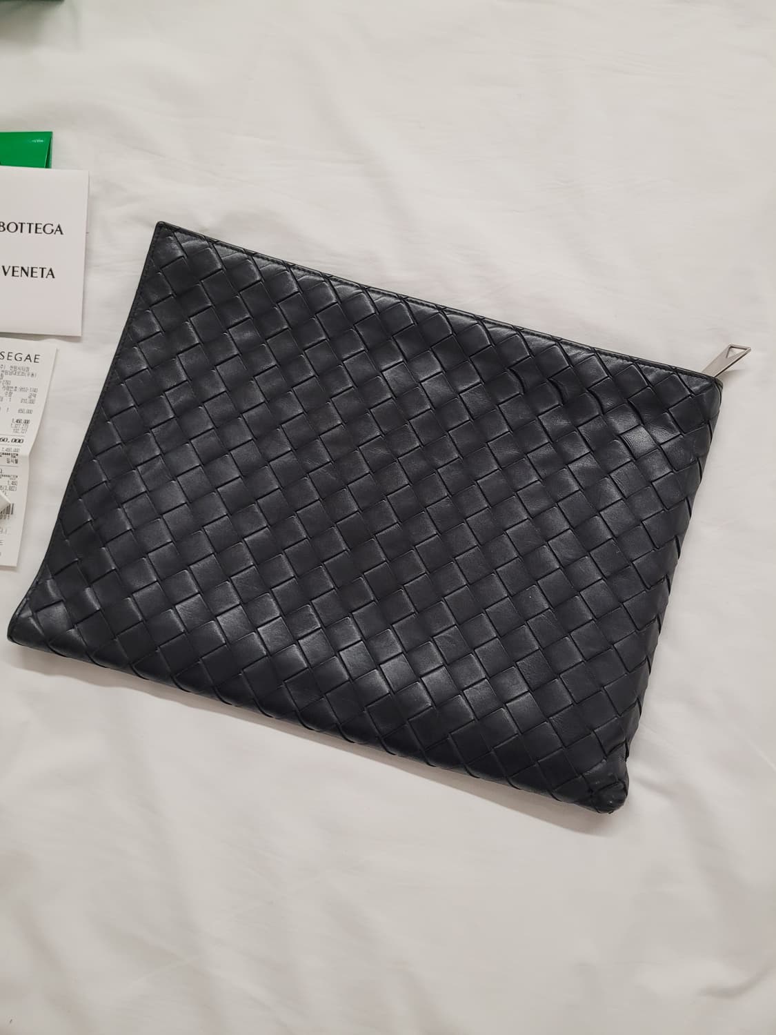 보테가베네타 인트레치아토 하프 지퍼 투톤 클러치 상품이미지2