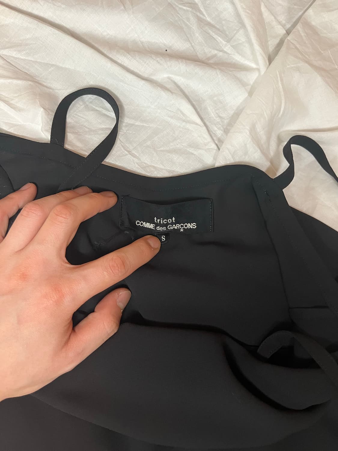 꼼데가르송 트리콧 블랙 맥시 슬립 드레스 상품이미지2