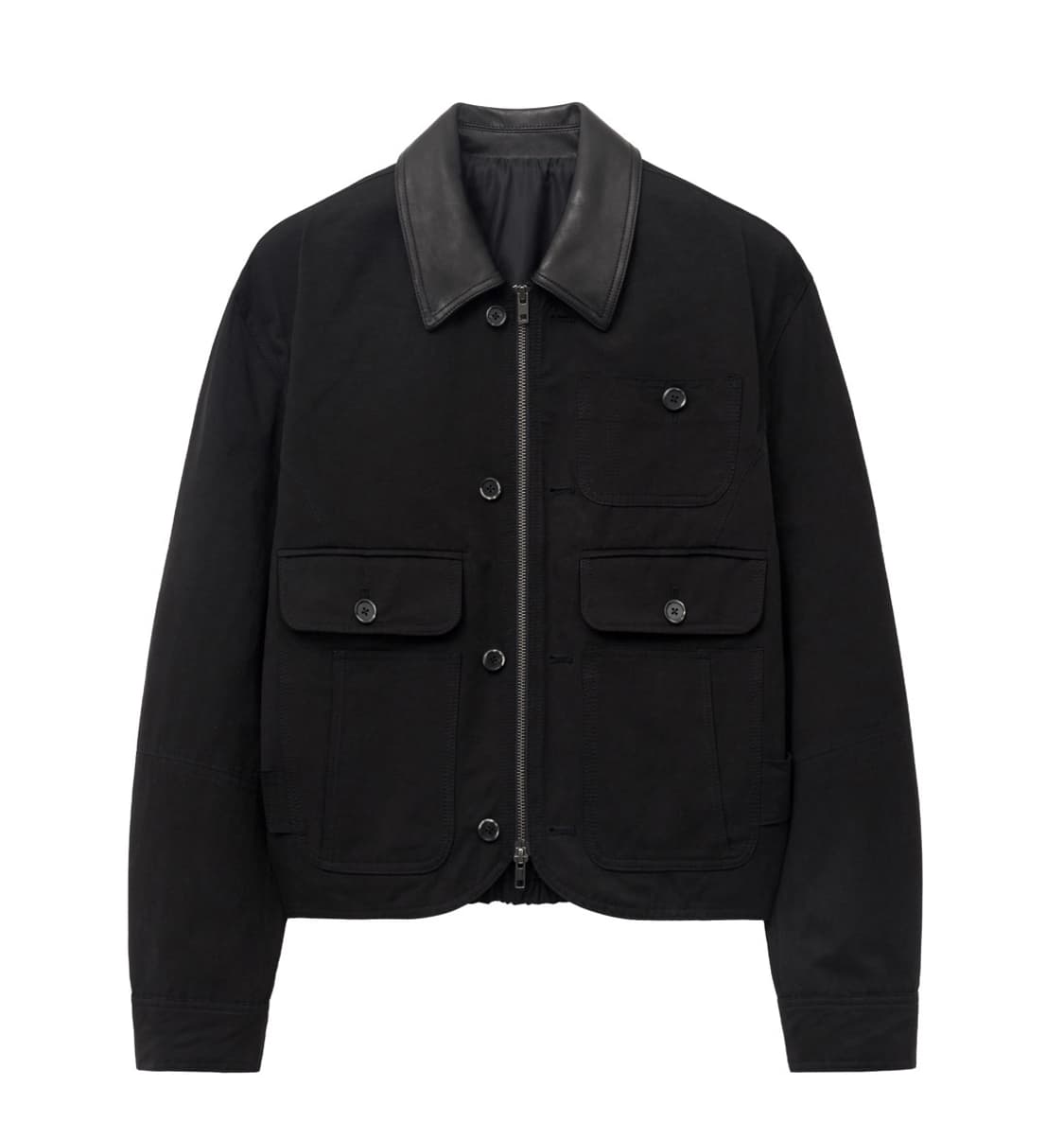 엘무드 클레버 레더 컴바인 블루종 자켓 블랙 46 상품이미지1