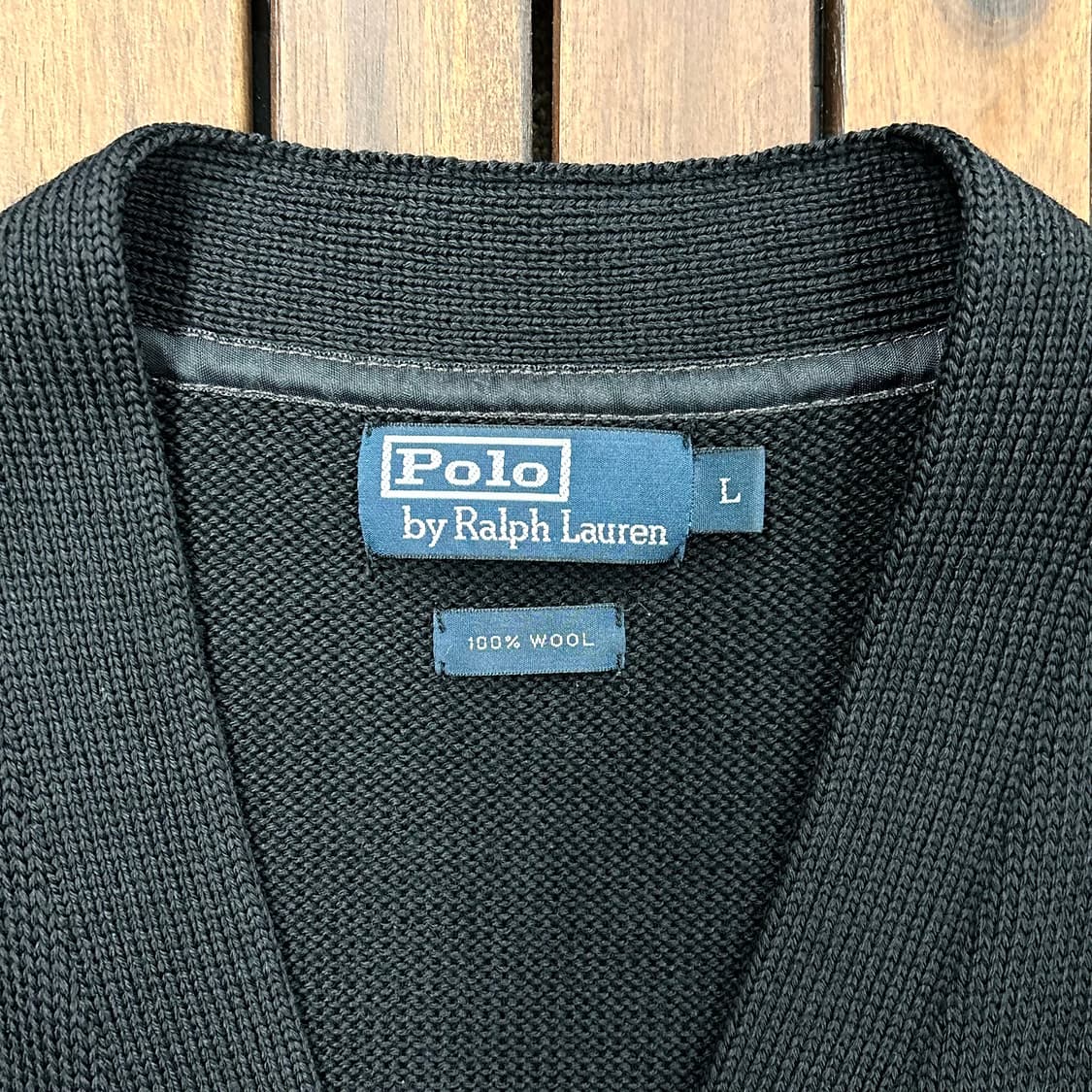 (L) 폴로 랄프로렌 블랙 논포니 헤비코튼 울 가디건 상품이미지4