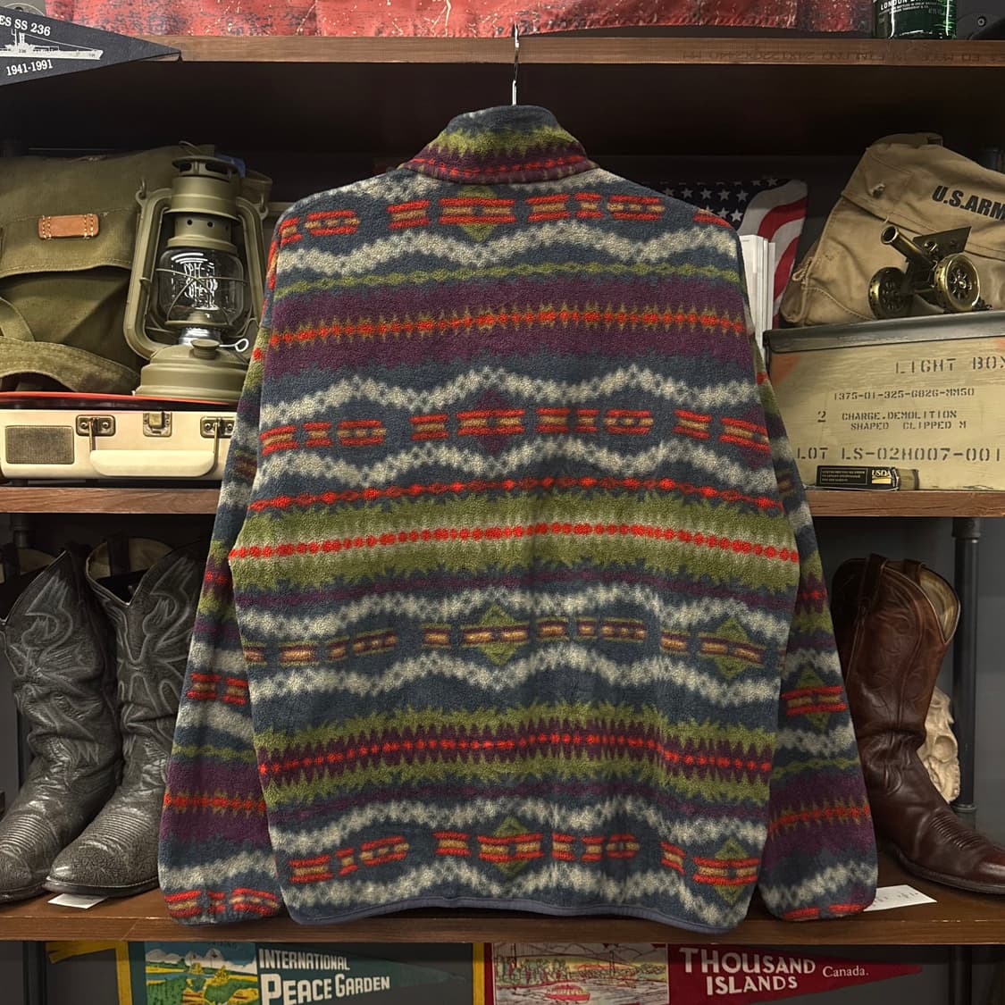 Rare! 90s 파타고니아 네이티브 패턴 스냅-T 신칠라 플리스 상품이미지2