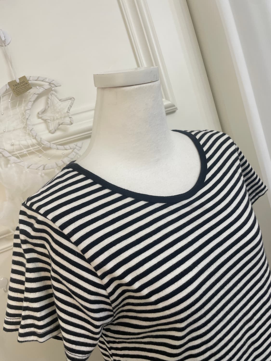 black&white stripe side slit cotton opc 상품이미지7