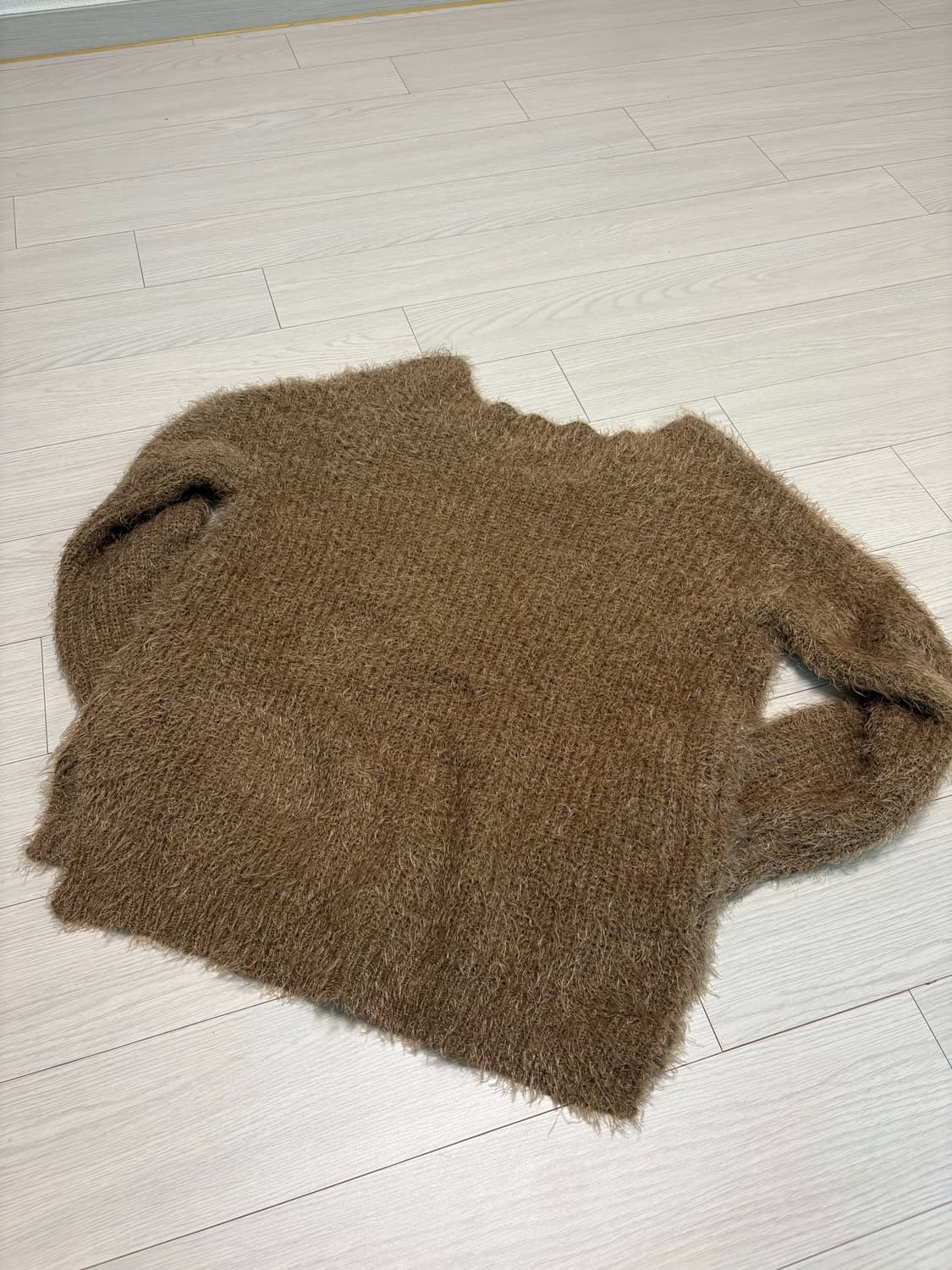 빈티지 카멜 헤어리 니트 스웨터 55사이즈 상품이미지3