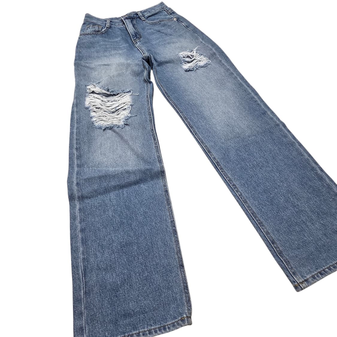 NICK NICOLE 닉앤니콜 하이웨스트 와이드 데미지 데님
 상품이미지2