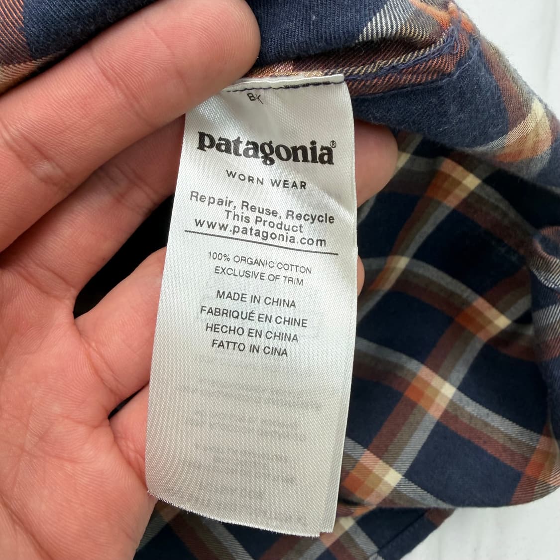 파타고니아 오가닉 코튼 플란넬 체크 셔츠 M 상품이미지8