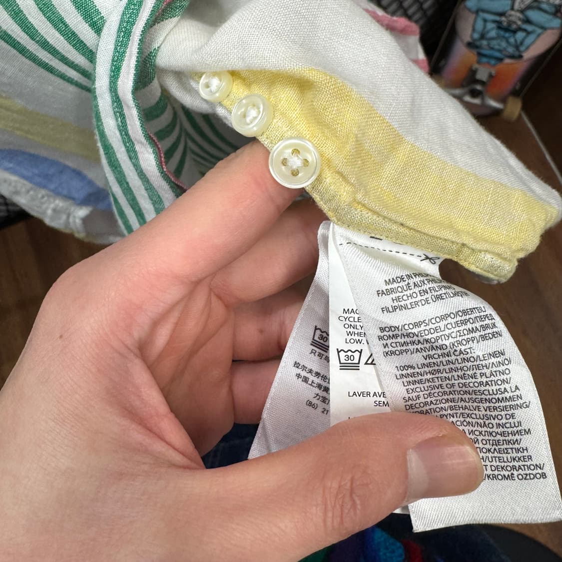 폴로 랄프로렌 멀티컬러 스트라이프 긴팔 셔츠 네이비 포니 로고 포인트 상품이미지7