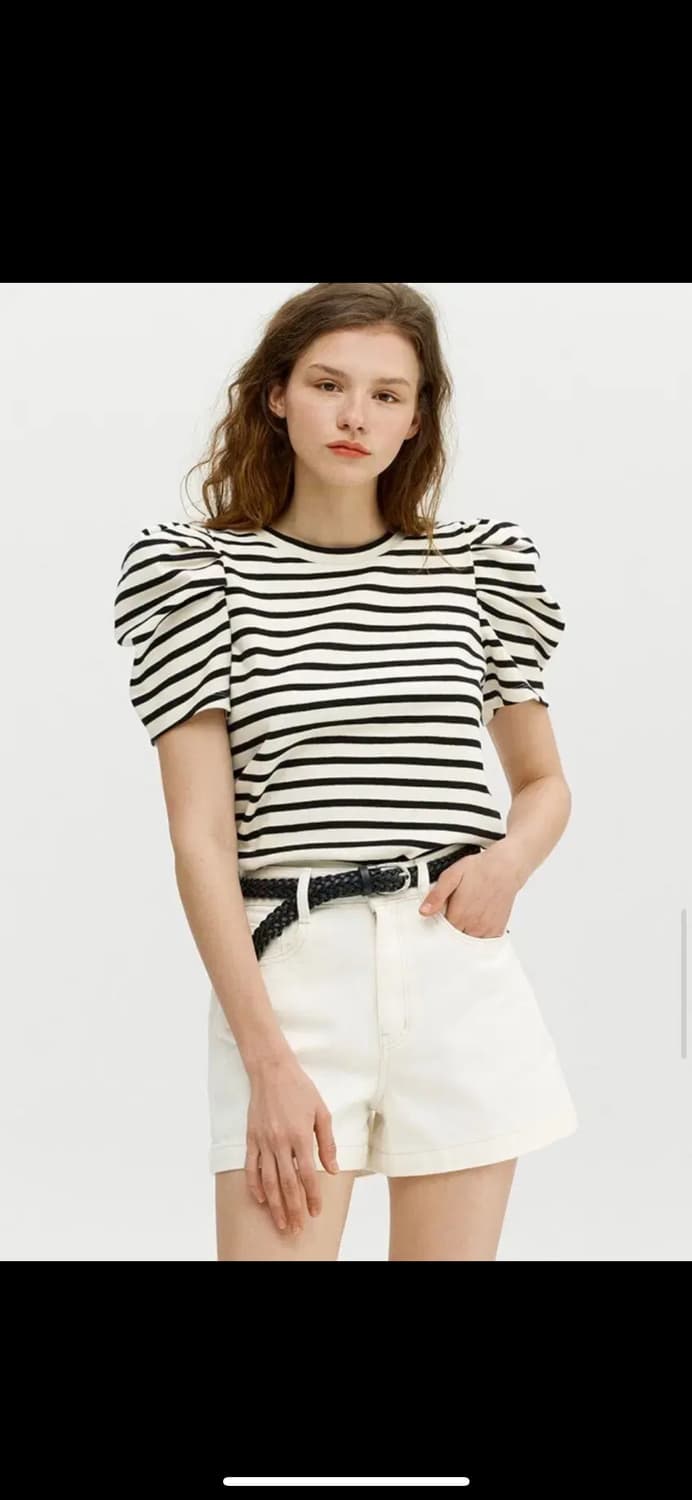 앤유ANAHEIM Puffed detail shoulder T-shirt 상품이미지3