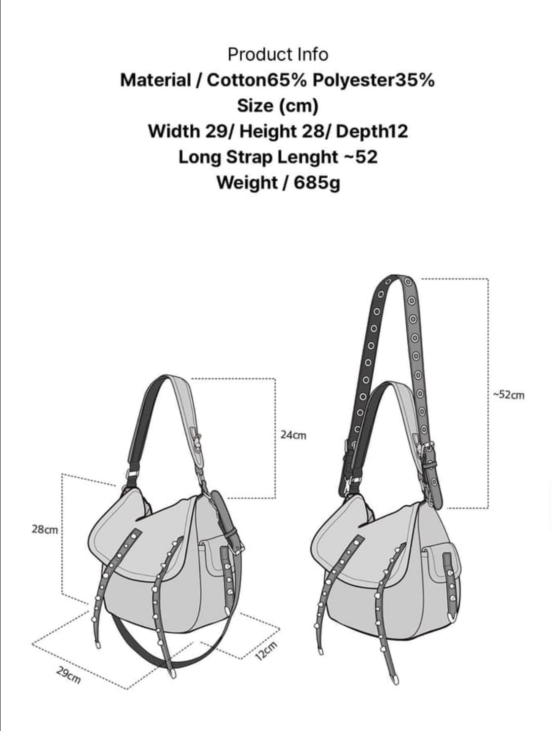 닐링 스터드 숄더백 가방 2way 상품이미지4