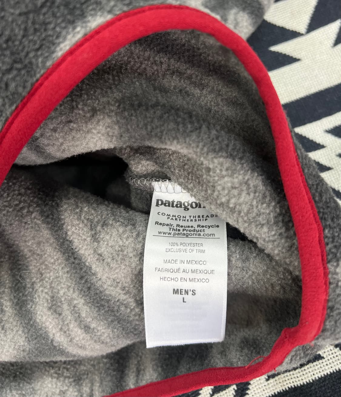 PATAGONIA Synchilla Aztec Stone Gray Red 상품이미지6