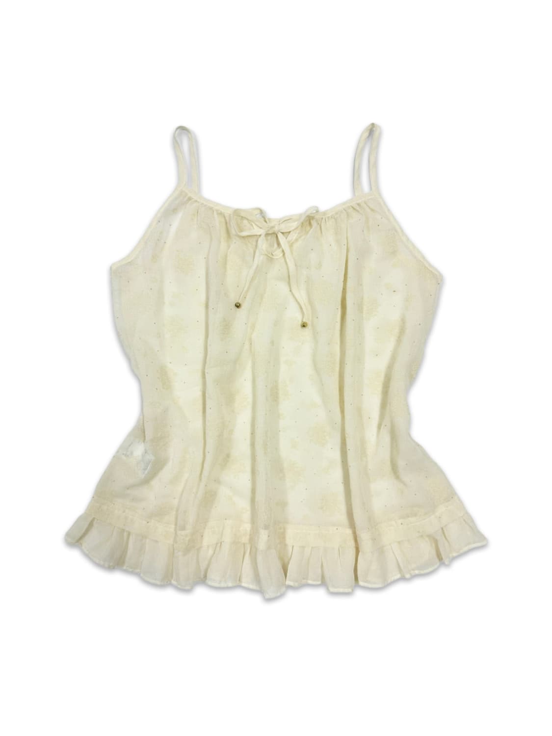 빈티지 아이보리 시스루 레이어드 프릴 슬리브리스 상품이미지1