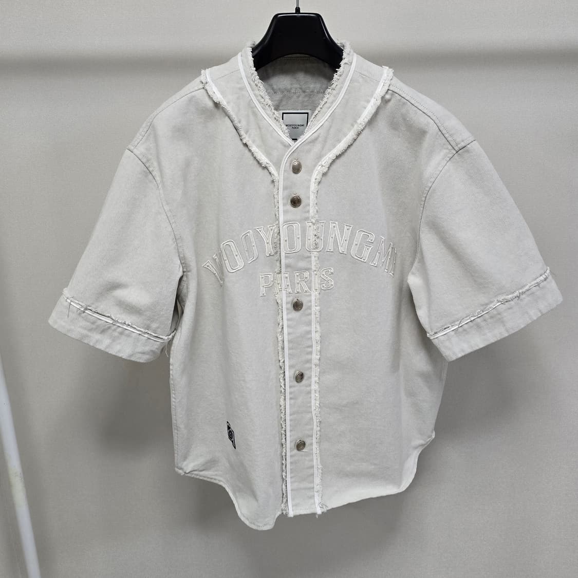 25ss 우영미 코듀로이 베이스볼 로고 반팔 셔츠 46사이즈 95 판매 상품이미지1