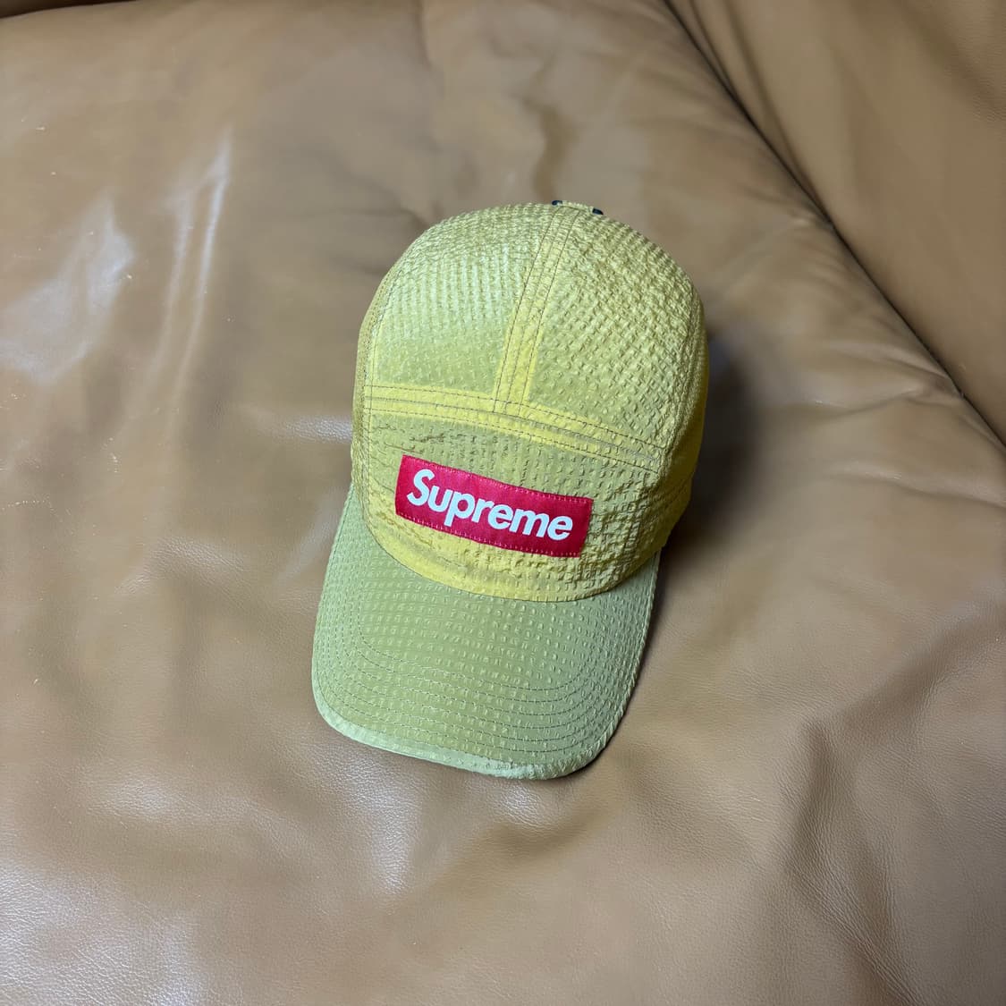 슈프림 캠프캡 모자 박스로고 시어서커 메쉬 탄 상품이미지1