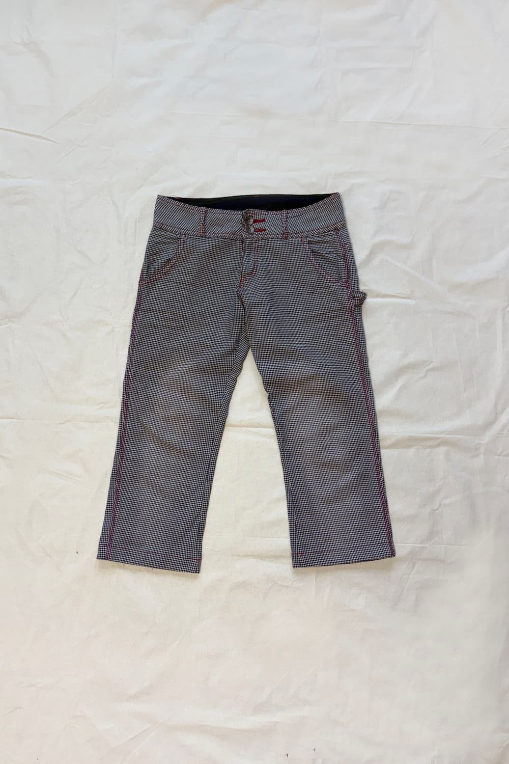 Houndstooth Pattern Cropped Capri Pants  상품이미지6