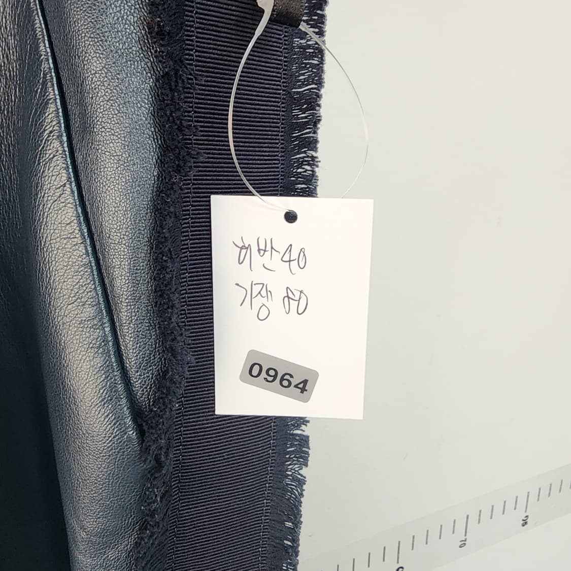 DROME 옆프릴 네이비 가죽 바지 사이드 디테일 팬츠 상품이미지7