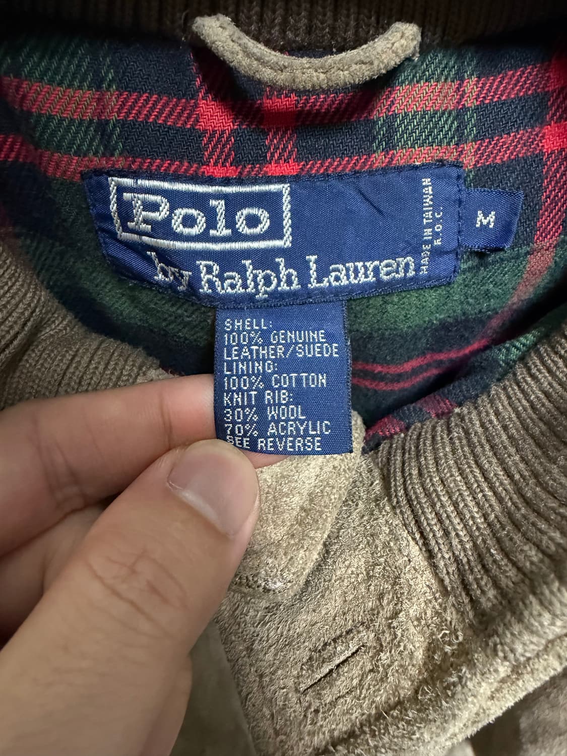 폴로 스웨리드 해링턴 자켓 m사이드 상품이미지4