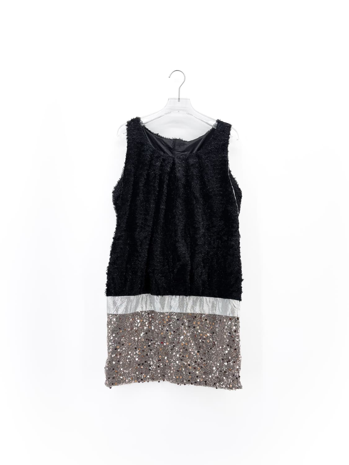 빈티지 헤어리 메탈릭얀 스팽글 미니 드레스 상품이미지4