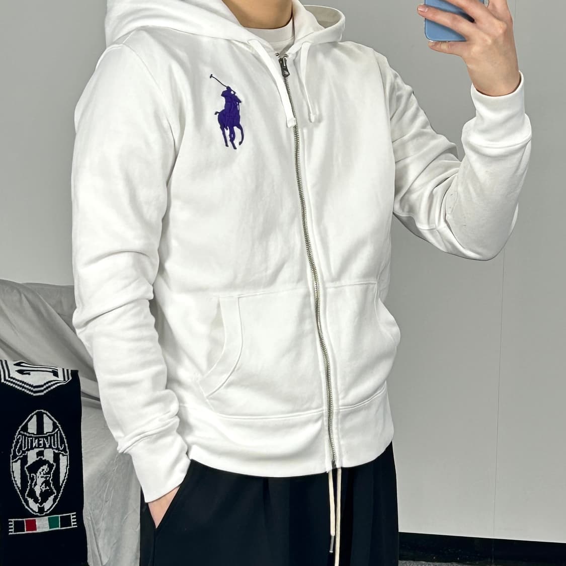 폴로 랄프로렌 빅포니 화이트 후드집업 L   상품이미지1