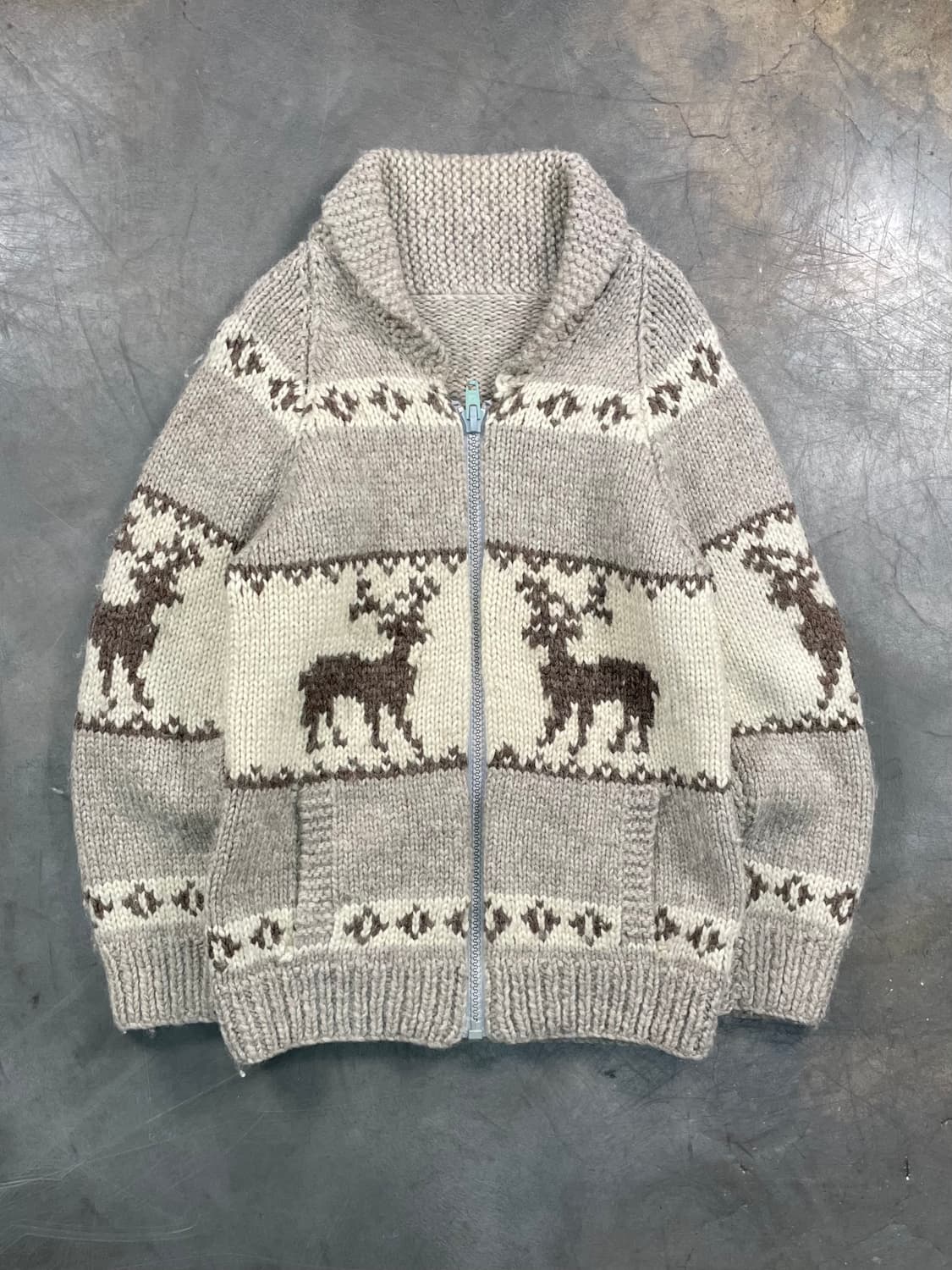 빈티지 코위찬 니트 집업 상품이미지1