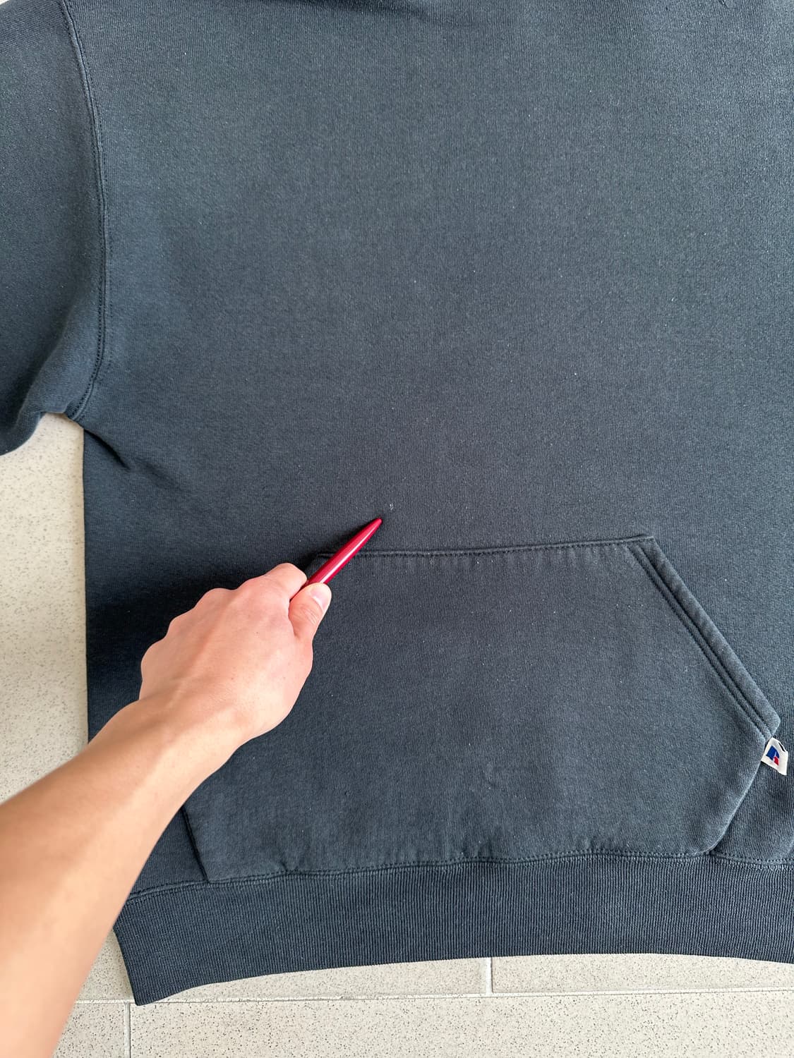 90s 빈티지 러셀 후드 블랙 L USA 상품이미지7