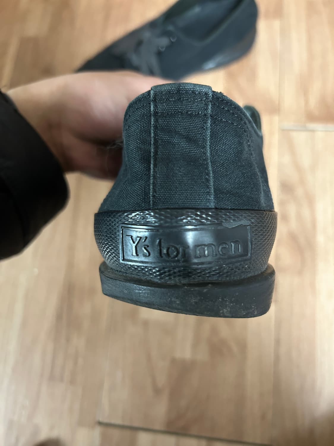 요지 야마모토 캔버스 덱 슈즈 (Black) 상품이미지2