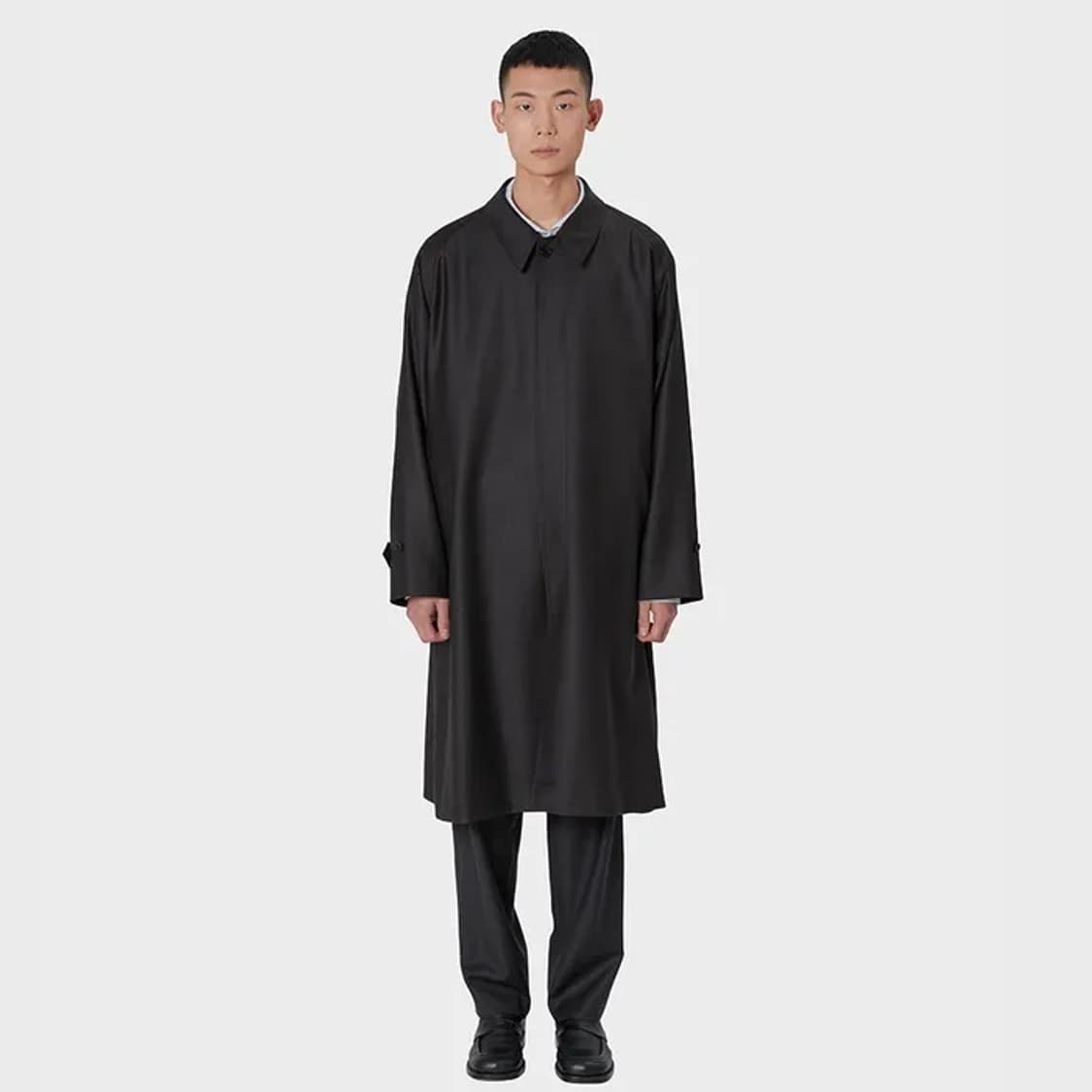 Wool balmacaan coat charcoal 상품이미지1
