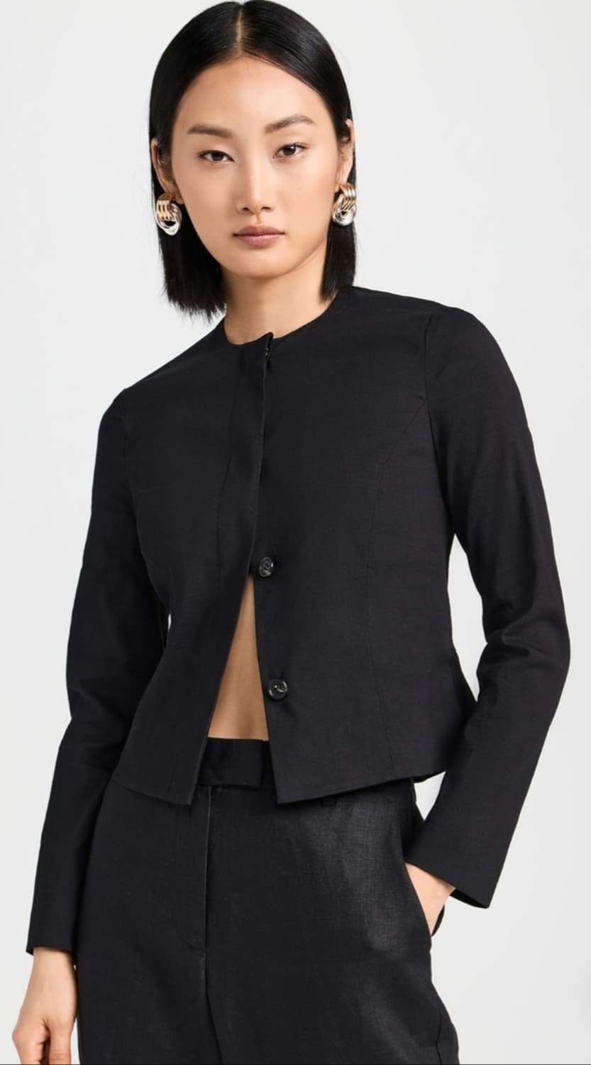 띠어리 24SS 린넨 크롭자켓 44사이즈(베이지색상 판매) 상품이미지3